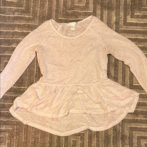 White Long Sleeve Peplum Top